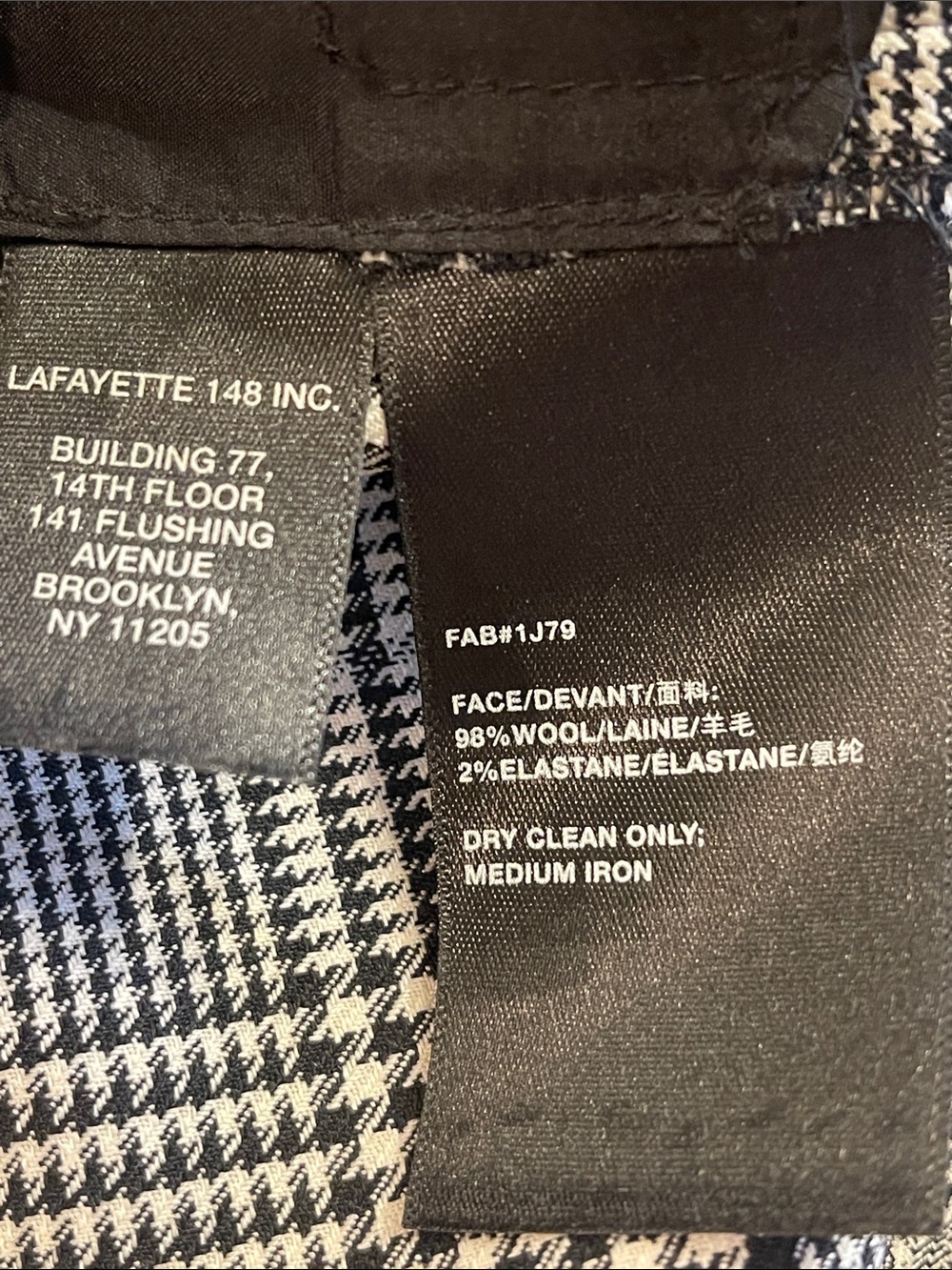 Lafayette 148 Dalton Wool Glen Plaid Wide Leg Trousers 12 - Picture 9 of 9